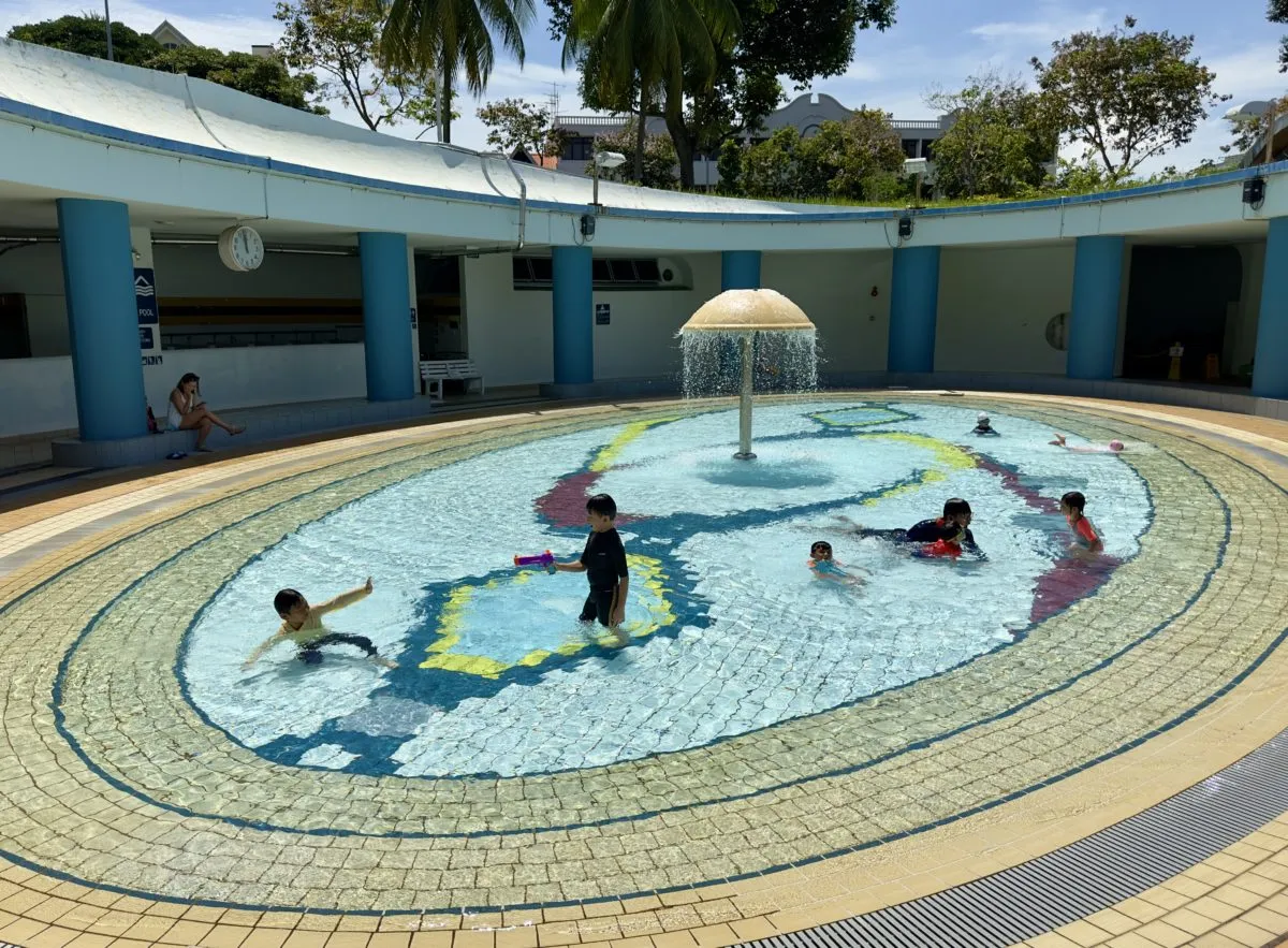 Children's wading pool with mosaic art design at Serangoon Swimming Complex